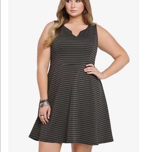 Torrid Gray/Black striped fit and flare dress